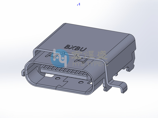 Type-C母座24P板上六脚插板双壳 锡脚0.6  9.17L