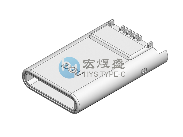 Type-C公头16P 立式两脚插板SMT 11.9L