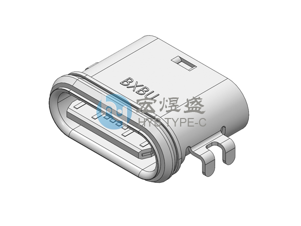 防水Type-C16P母座 沉板1.4 四脚插板SMT 7.45L IPX7