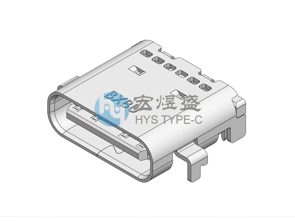 TYPE-C母座24P沉板0.8四脚插板SMT 7.9L