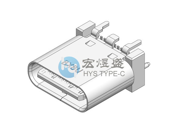 TYPE-C母座24P立式贴片四脚插板SMT 8.8-9.3-10.0-10.51