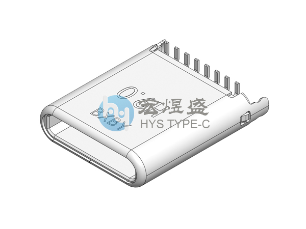 TYPE-C公头16P 立式两脚插板SMT