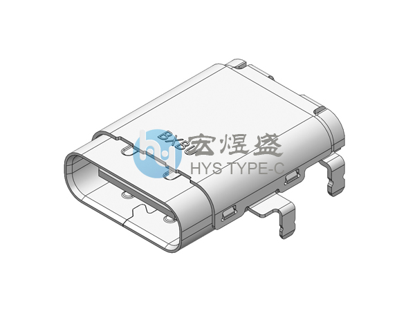 TYPE-C母座24P沉板0.89四脚插板SMT 带柱 12.75L