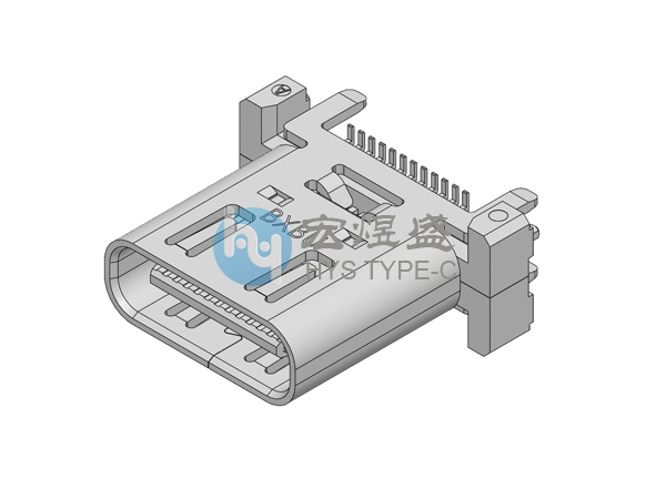 TYPE-C母座24P24P立式四脚插板SMT带弹 10.0L