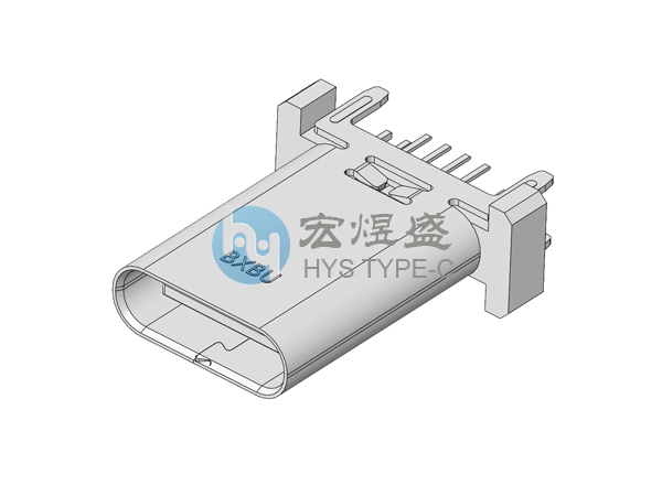 Type-C母座16P 板上四脚插板DIP 针长1.8mm 脚长2.2mm 13.7L