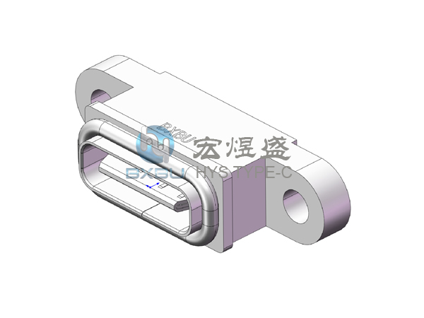 防水Type-C母座6P 板上型SMT带双耳定位孔 5.6L PIX8