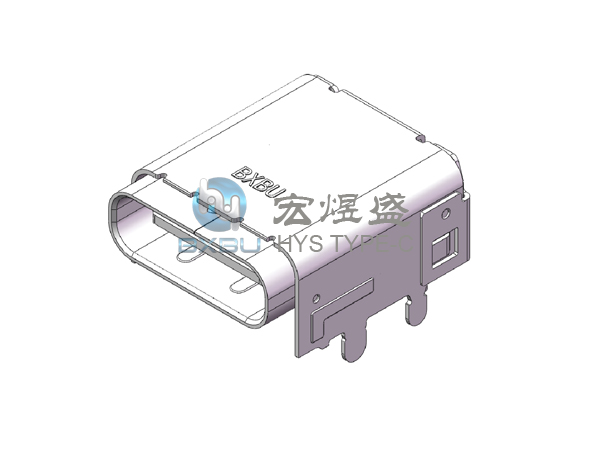 TYPE-C母座24P 板上四脚插板双排SMT CH=3.4 11.1L