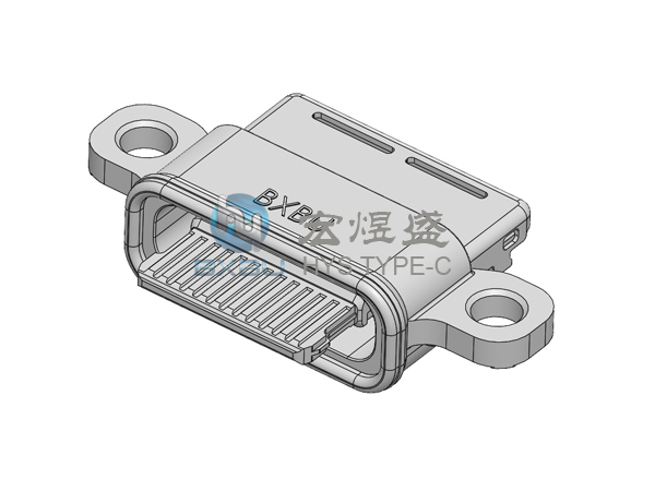 Type-C防水24P 板上两脚插板SMT 带耳 舌头外露 9.8L IP68