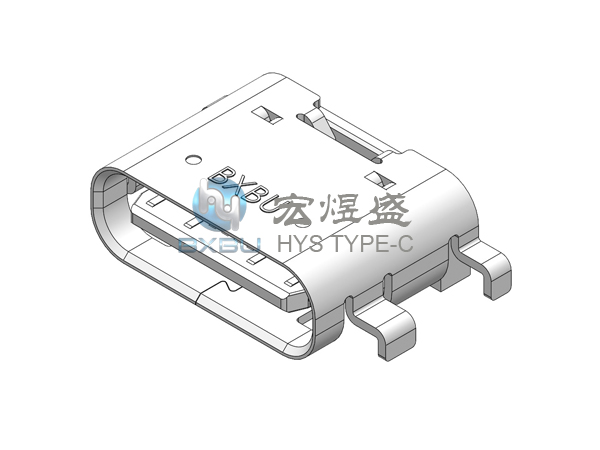 Type-c 16P 四脚插板SMT 沉板1.0mm 6.5L