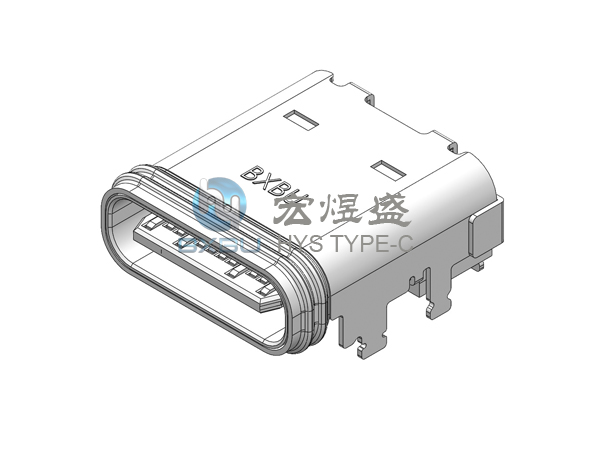 24P防水Type-C母座 板上六脚插板DIP＋SMT带柱10.05L IPX7