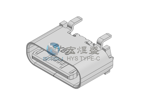 Type-c 16P 立式四脚插板SMT 带柱 5.5L