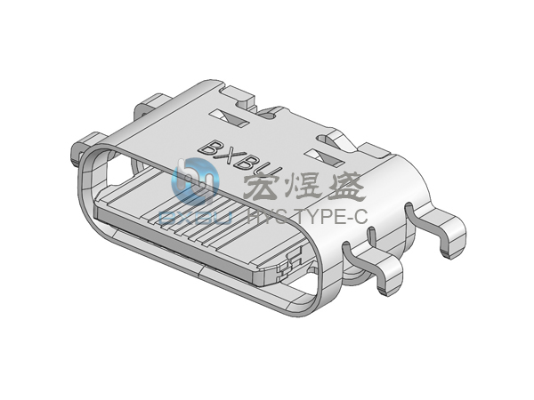 Type-c连接器16P 沉板1.6mm 四脚插板SMT 舌头外露1.15mm 5.0L