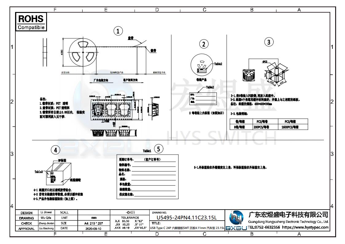 type-C连接器尺寸图