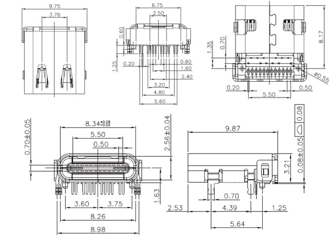 usb type c母座USB-C-1规格书