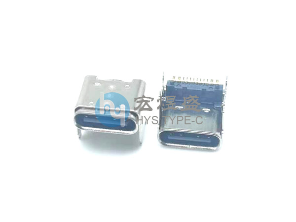 TYPE-C16P母座 板上四脚插板垫高3.0 CH=4.58 8.0L
