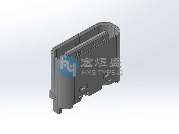 TYPE-C母座6P立式贴片L=6.8/6.5