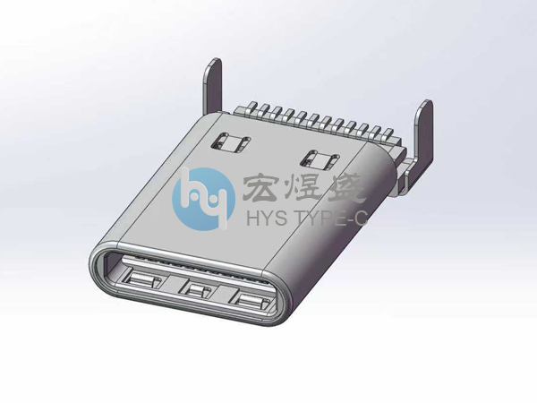 Type-C公头24P 沉板0.95 两脚插板双排SMT 13.75L