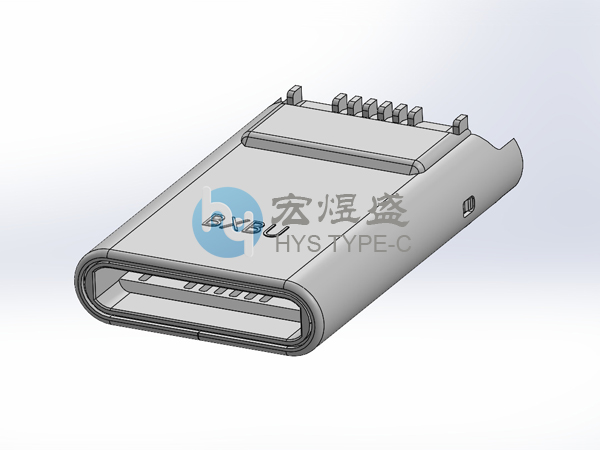 Type-C公头16P 立式两脚插板SMT 11.9L