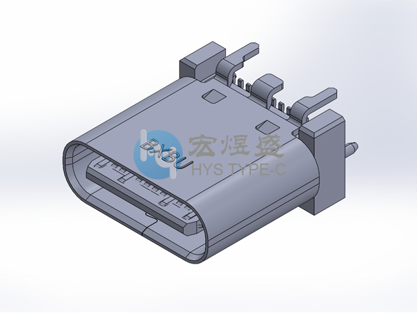 TYPE-C母座24P立式贴片四脚插板SMT 8.8-9.3-10.0-10.51