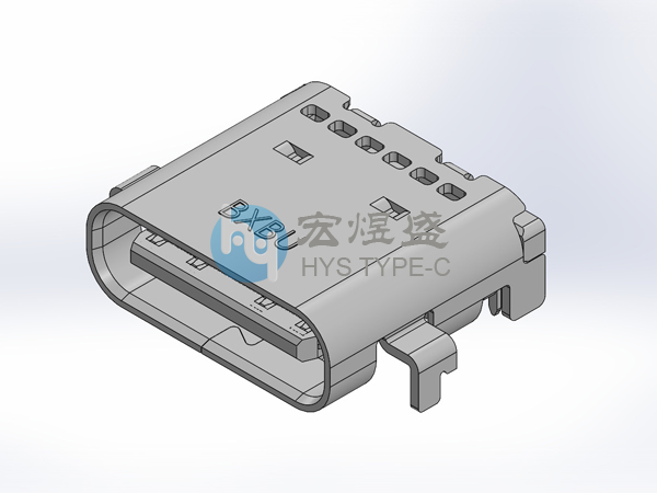 TYPE-C母座24P沉板0.8四脚插板SMT 7.9L