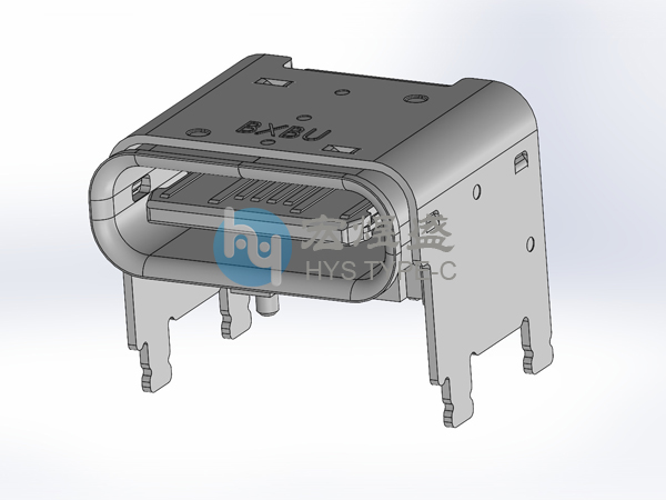 TYPE-C16P母座 板上四脚插板垫高3.0 CH=4.58 8.0L