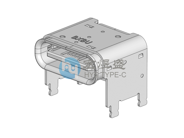 TYPE-C16P母座 板上四脚插板垫高3.0 CH=4.58 8.0L