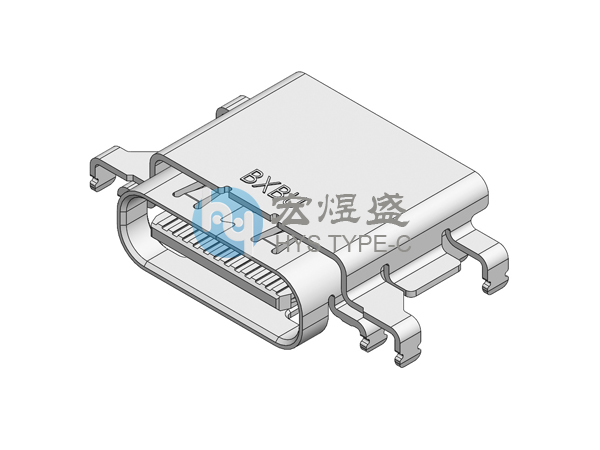 Type C母座24Pin 八角插件USB4.0连接器 CL=8.7mm