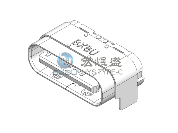 type-c 12P 板上双壳短体 两脚插板SMT 4.75L