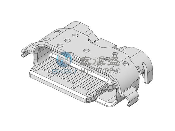 TYPE-C母座24P 沉板1.6 四脚插板SMT 舌片外露2.4mm 7.25L