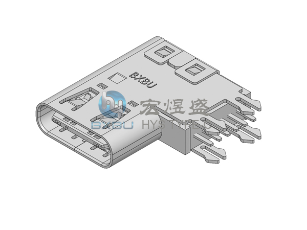 TYPE-C母座6P侧插90度DIP加高2.7