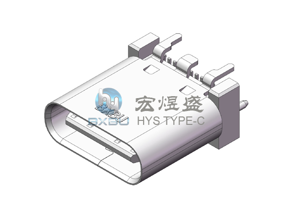 TYPE-C 24P 立式四脚插板SMT 带柱 9.3L