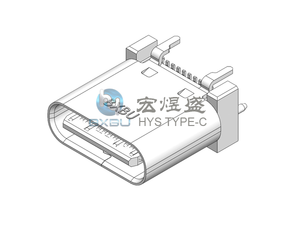 TYPE-C 24P 立式四脚插板SMT 8.8L