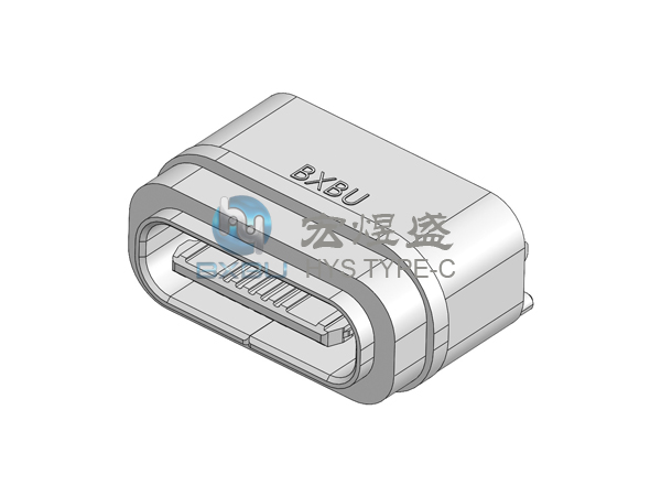 Type-c 防水 16P立式两脚插板带柱SMT 6.8L IPX8