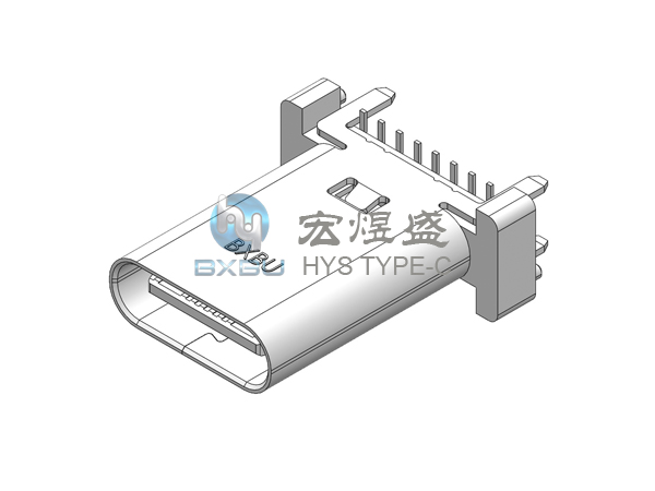 Type-c 16P 立式四脚插板SMT 13.1L