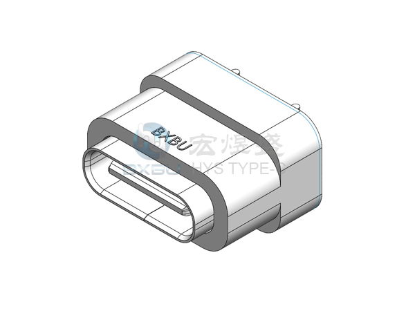 TYPE-C 防水24P 立式四脚插板SMT 9.3L IPX7