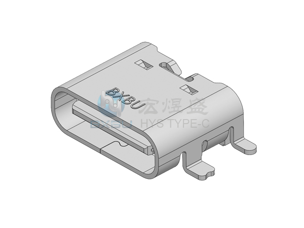 Type-c 6P 板上四脚贴片SMT 带弹 6.8L