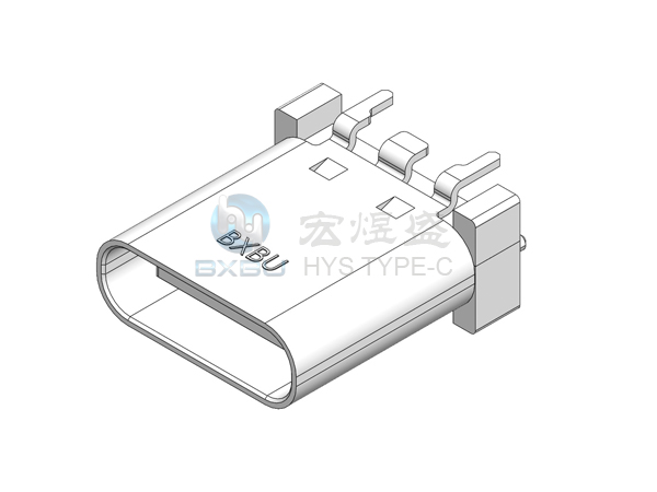 Type-c母座16P 立式四脚插板S MT 带柱 10.0L