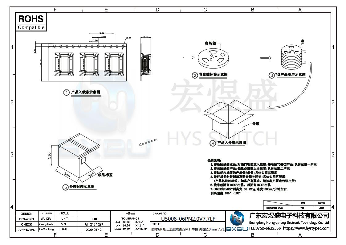 防水TYPE-C母座6P 尺寸图
