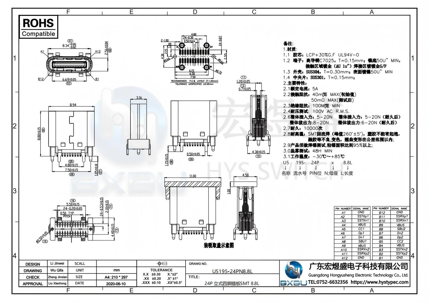 type-c连接器图纸